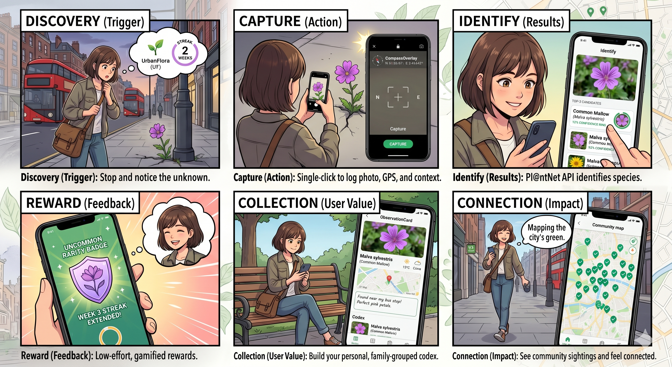 UrbanFlora storyboard concept